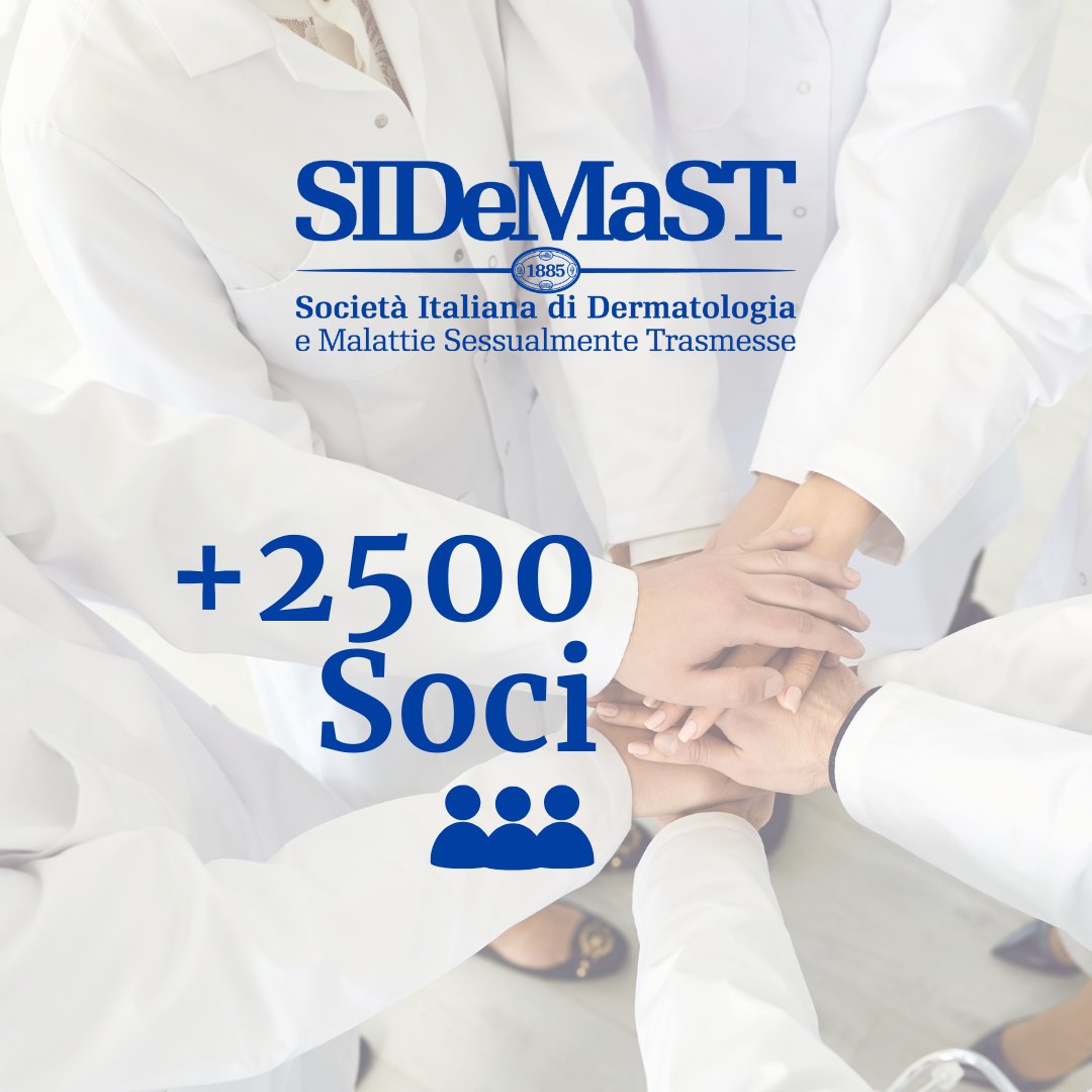 🎉 2.500 volte grazie.
La comunità SIDeMaST cresce ogni giorno grazie al contributo di tutti voi.
Un traguardo importante che ci spinge a fare sempre meglio, insieme.

🔬 Continuiamo a costruire il futuro della Dermatologia.

#SIDeMaST #dermatologia #formazione #ricerca