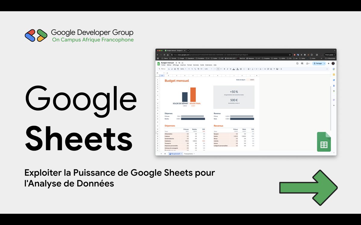 AbdelMfossa's tweet image. Merci à toutes et tous d’avoir rejoint notre session &quot;Collecte et Traitement des données (Forms &amp;amp; Sheets)&quot; dans le cadre de #GDGoC Afrique Francophone ! 
Avec @f_boriskoffi, @georgesbyona &amp;amp; @GDGCloudAbidjan
🙏 Une belle énergie, des échanges riches !  #GoogleForms #GoogleSheets