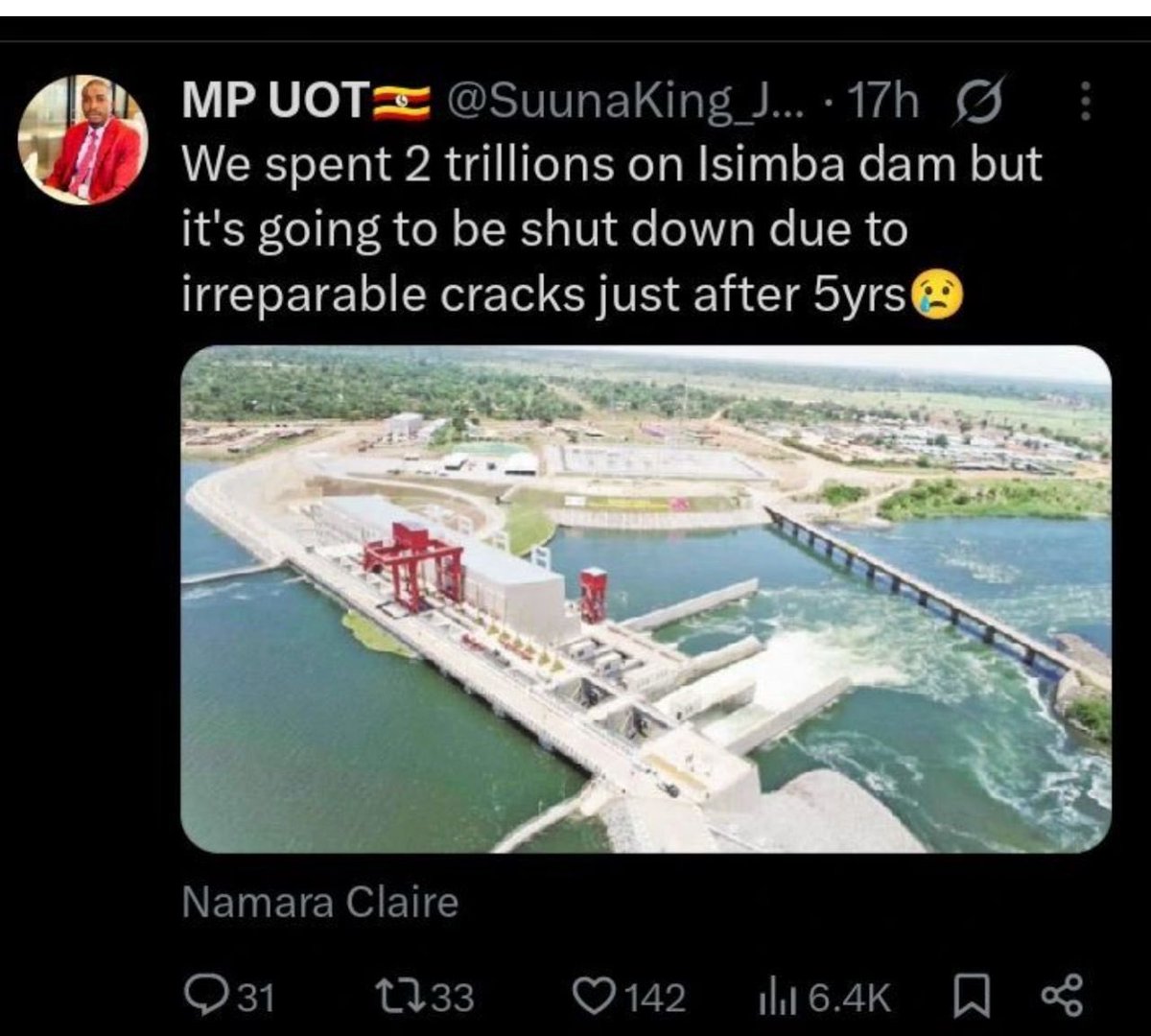 Isimba Dam Is Not Just Cracking. The System Is.
=========

We spent 2.3 trillion Uganda shillings on Isimba Dam. A whole dam. Not a goat shed. Not a pit latrine. A dam, with concrete, turbines, embankments, and dreams of energy security. But five years later, it’s cracking.