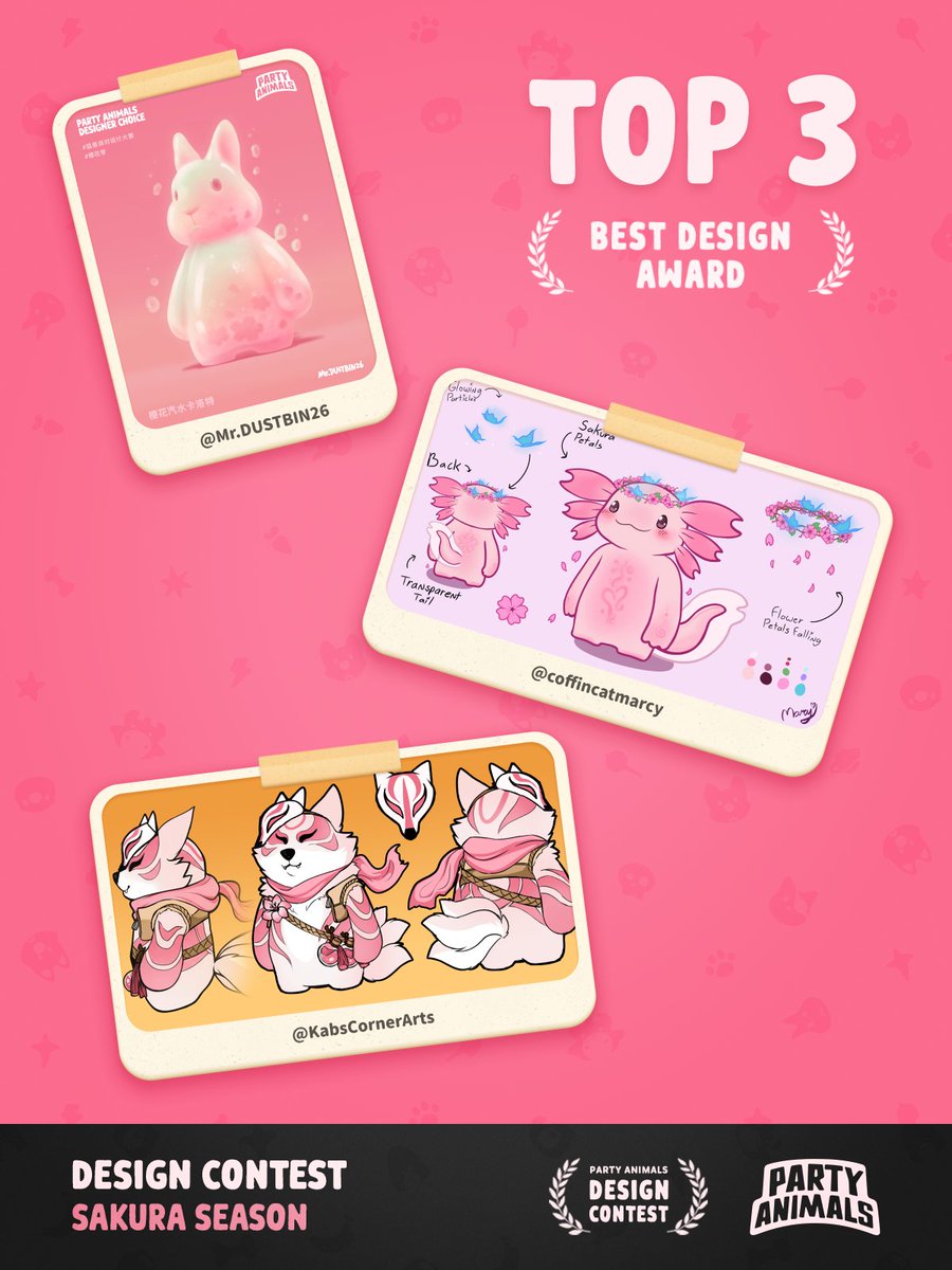 Party Animals (@party_animals) on Twitter photo 🌸 The results are in for the Sakura Season Vote!
🎉 Congrats to Mr.DUSTBIN26、coffincatmarcy、<a href="/KabsCornerArts/">KᴀʙsCᴏʀɴᴇʀ 🔞</a> for taking 1st, 2nd, and 3rd place in the Party Animals Sakura Season Outfit Design Vote! Along with previously announced creator <a href="/itohiro0305/">いとひろ/itohiro</a>, they’ve all won the Best 🌸 The results are in for the Sakura Season Vote!
🎉 Congrats to Mr.DUSTBIN26、coffincatmarcy、<a href="/KabsCornerArts/">KᴀʙsCᴏʀɴᴇʀ 🔞</a> for taking 1st, 2nd, and 3rd place in the Party Animals Sakura Season Outfit Design Vote! Along with previously announced creator <a href="/itohiro0305/">いとひろ/itohiro</a>, they’ve all won the Best