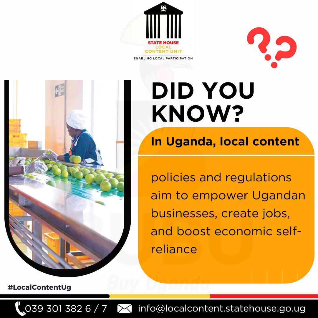 mukigawamuhoozi's tweet image. Did you know one of the major policies of @SH_LocalContent aims at uplifting local businesses and individuals, creating jobs through transferring skills and economic resilience 
Contact 039 301 3826 for more ;
#localcontent