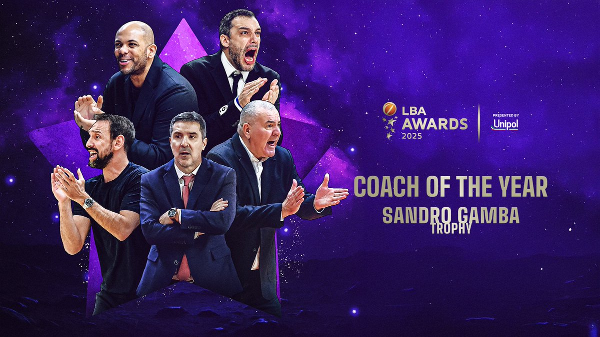 SANDRO GAMBA TROPHY

Miglior coach della regular season 2024 – 25

Jamion Christian (Pallacanestro Trieste)
Paolo Galbiati (Dolomiti Energia Trentino)
Giuseppe Poeta (Germani Brescia)
Dimitris Priftis (UNAHOTELS Reggio Emilia)
Jasmin Repesa (Trapani Shark)