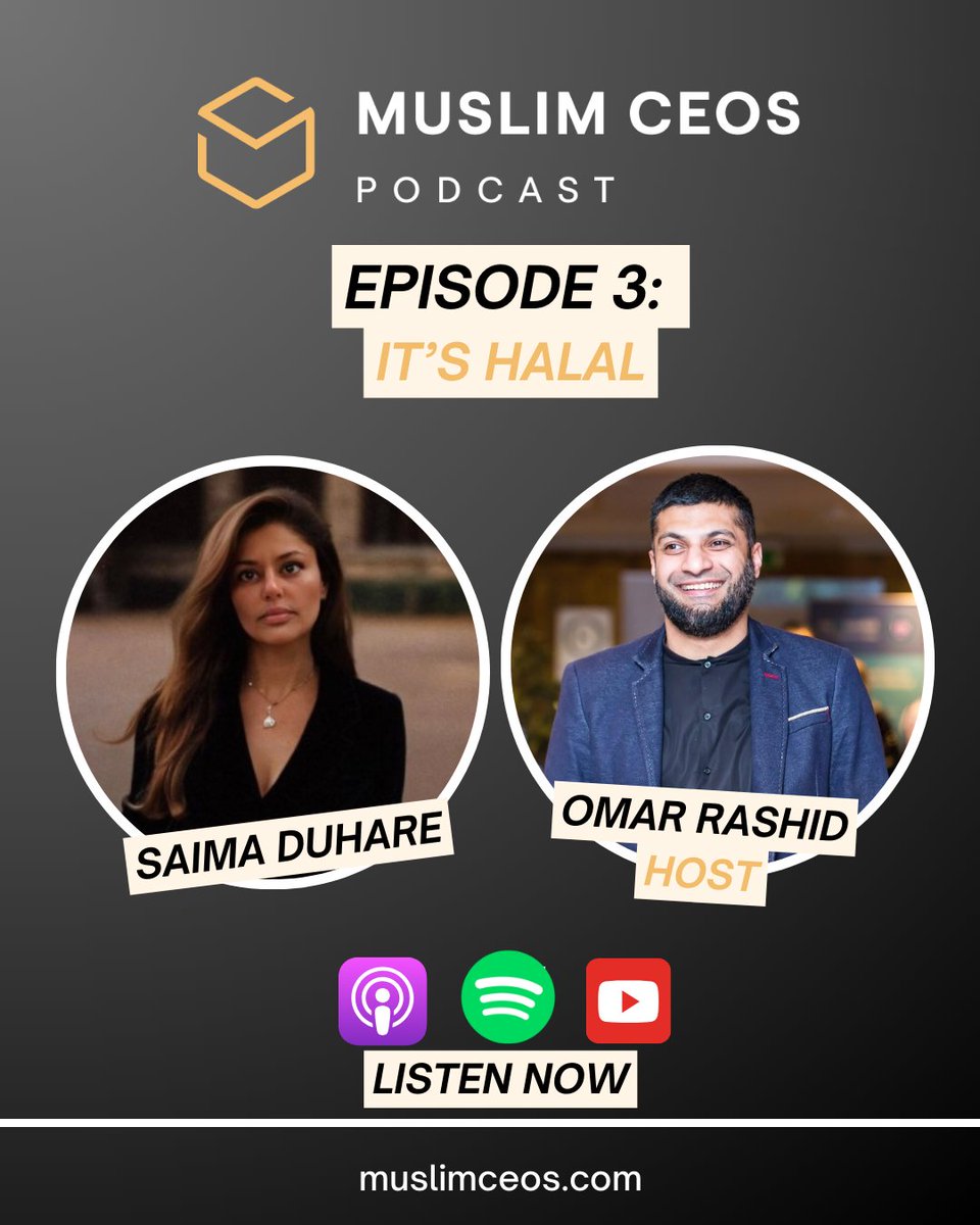 Muslim CEOs Collective (@muslimceos) on Twitter photo New episode of the Muslim CEOs Podcast hosted by <a href="/omarrashidhr/">Omar Rashid</a> is now available
In this episode Saima Duhare discusses the journey behind <a href="/itshalal_/">Its Halal</a>
Listen on:
Spotify: open.spotify.com/episode/44lW9b…
Apple: podcasts.apple.com/us/podcast/mus…
YouTube: youtube.com/watch?v=FKmVOi…
#muslimceos New episode of the Muslim CEOs Podcast hosted by <a href="/omarrashidhr/">Omar Rashid</a> is now available
In this episode Saima Duhare discusses the journey behind <a href="/itshalal_/">Its Halal</a>
Listen on:
Spotify: open.spotify.com/episode/44lW9b…
Apple: podcasts.apple.com/us/podcast/mus…
YouTube: youtube.com/watch?v=FKmVOi…
#muslimceos