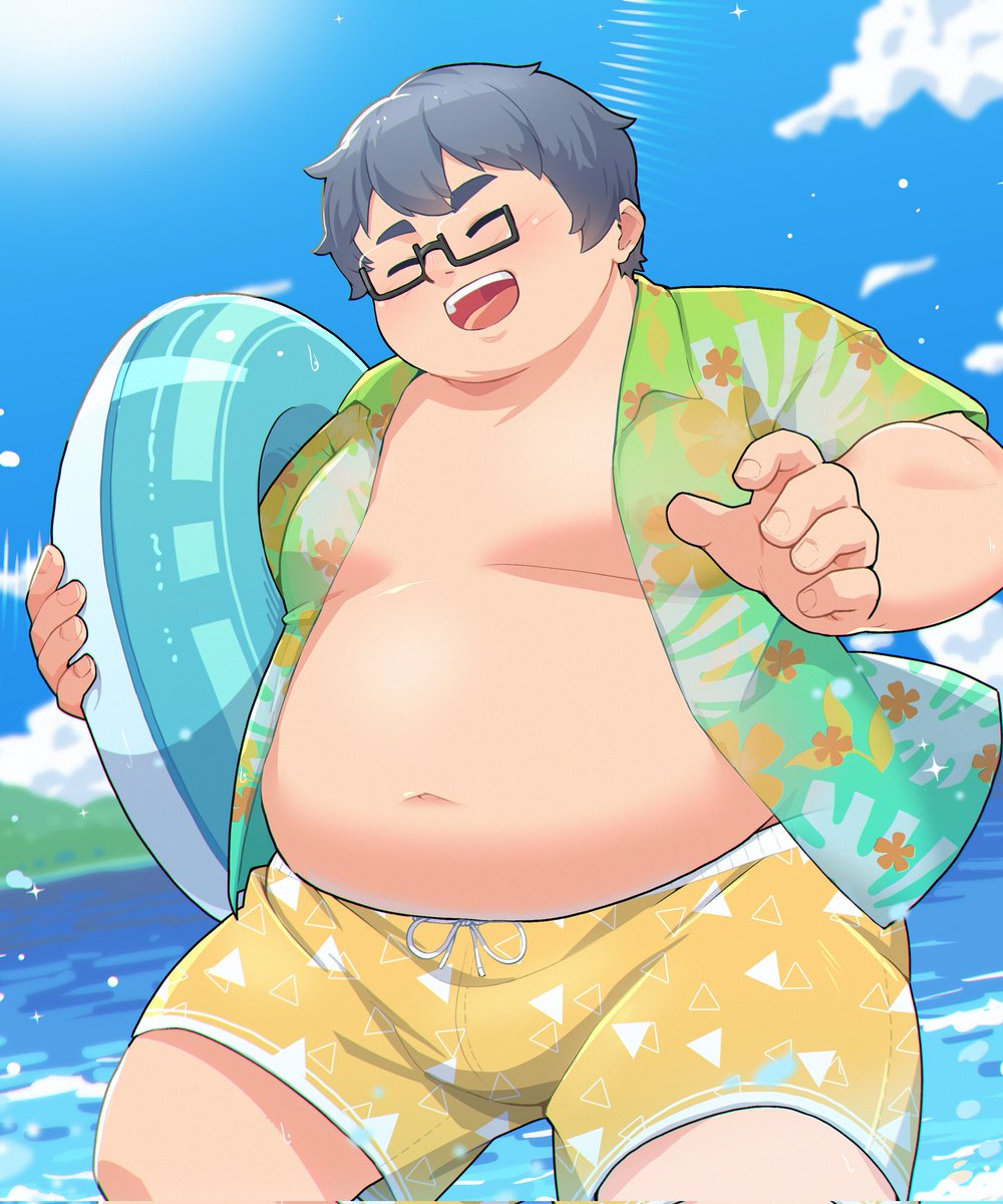 GlaAndGale's tweet photo. It seems like Gla enjoys summer, as they had the chance to stroll along this refreshing beach! 🏖🌊

🎨 : @BeebBeebna https://t.co/uVr2vzvRMK
