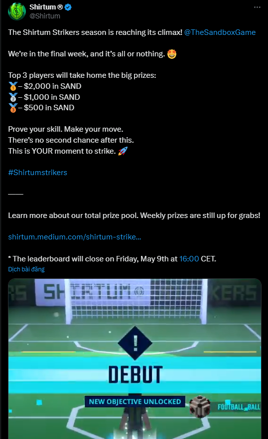 Tổng hợp các sự kiện kiếm tiền tươi với tựa game <a href="/TheSandboxGame/">The Sandbox</a> 

Xuyên suốt các season của The Sandbox thì sẽ có các sự kiện kiếm tiền tươi từ các bên collab với dự án để tạo động lực chơi game.

Thì ở đây mình sẽ tổng hợp các sự kiện kiếm $SAND để