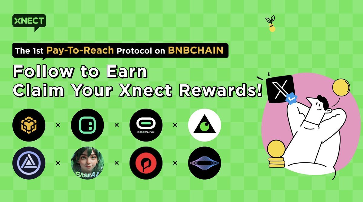 X_nect's tweet photo. 🔥100 Winners Will Split 100 $USDT Prize Pool!

🚀 How to Enter:
🔶Follow @X_nect
🔶RT + Tag 3 friends
🔶Complete #FollowToEarn tasks: https://t.co/sJ4he1H04Z
🔶Drop your EVM wallet

⏳ Deadline: May 20 

#Xnect #airdrop #PayToReach #BNBChain #GIVEAWAYS