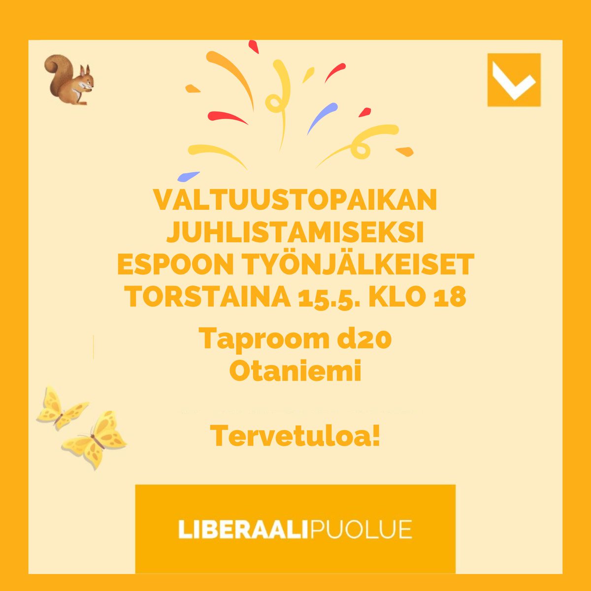 Tervetuloa juhlistamaan Espoon valtuustopaikkaa ja juttelemaan Sanna Kurrosen kanssa🥳