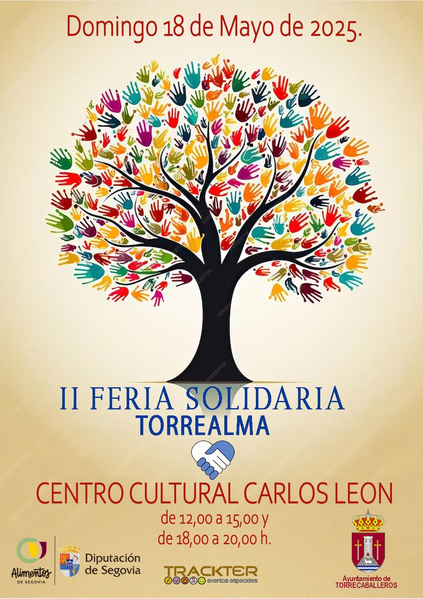 RubénGarcíadeAndrés🌹🌹🌾🌈🇪🇦🌈 (@rgarciadeandres) on Twitter photo 📌 II FERIA SOLIDARIA TORREALMA
👉Domingo 18 de mayo en el Centro Cultural Carlos León en horario de 12 a 15 horas y de 18 a 20 horas.
Organizaciones participantes: <a href="/amanecersg/">Asociación Amanecer</a> , <a href="/afasegovia/">Afasegovia</a> <a href="/ContraCancerEs/">Asociación Española Contra el Cáncer</a> Segovia, <a href="/AutismoSegovia/">Autismo Segovia</a>, Asociación de Segovia (Fibrosegovia), 📌 II FERIA SOLIDARIA TORREALMA
👉Domingo 18 de mayo en el Centro Cultural Carlos León en horario de 12 a 15 horas y de 18 a 20 horas.
Organizaciones participantes: <a href="/amanecersg/">Asociación Amanecer</a> , <a href="/afasegovia/">Afasegovia</a> <a href="/ContraCancerEs/">Asociación Española Contra el Cáncer</a> Segovia, <a href="/AutismoSegovia/">Autismo Segovia</a>, Asociación de Segovia (Fibrosegovia),
