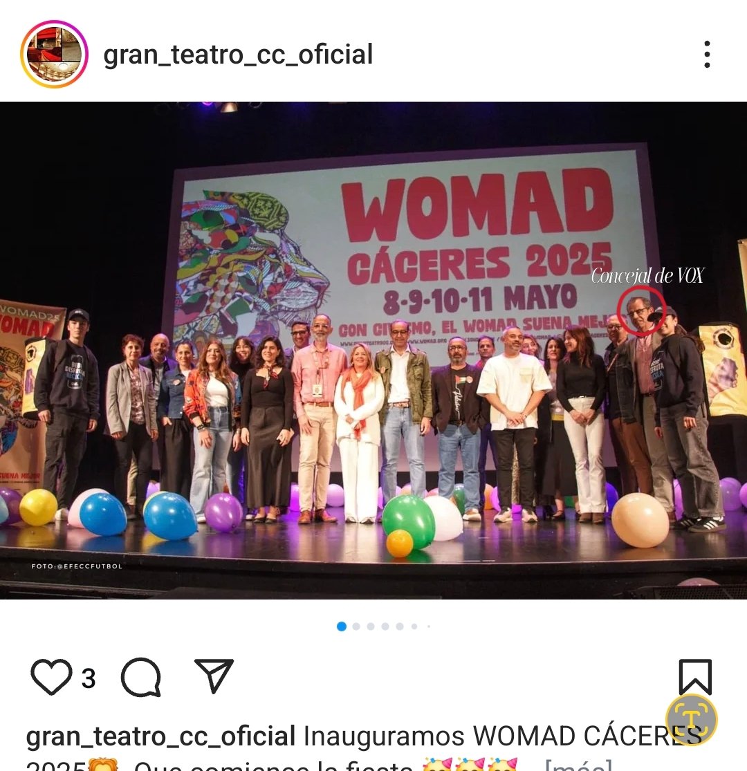 Que Vox esté presentando y promocionando #womadcáceres indica cómo ha cambiado este festival, porque Vox no ha cambiado.
