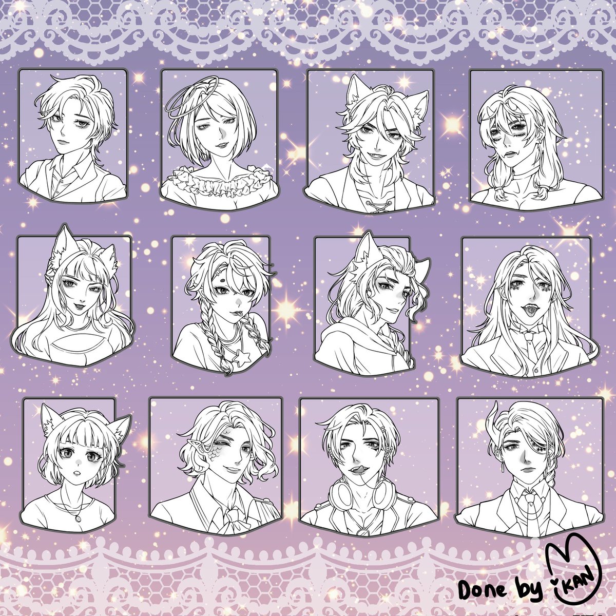I'm back🔥
Here's a thread of some of my ocs art I did for last semester in college! Starting off with headshots of all involved ocs in my personal manga project, #HollowSoulTTBL !
(1/?)
#ocart #originalcharacter