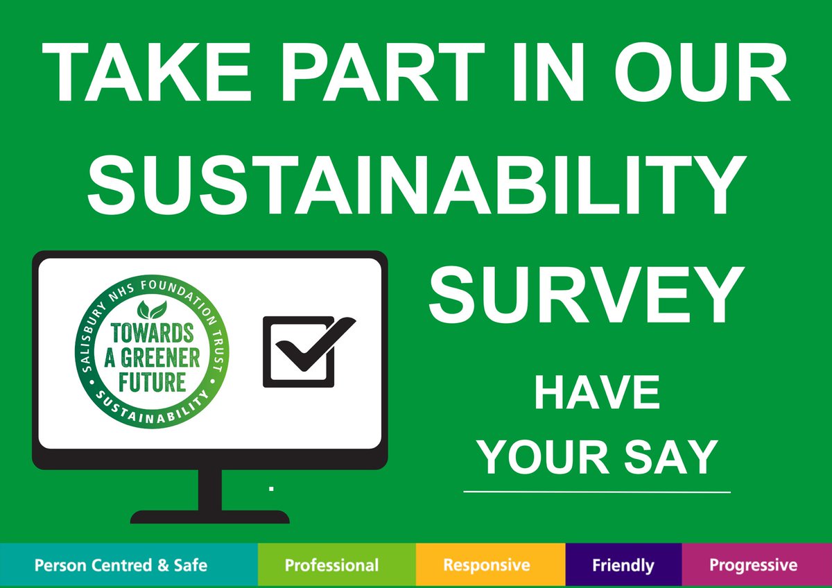 SFT Sustainability (@sustainablesft) on Twitter photo We’re running a sustainability survey for colleagues <a href="/SalisburyNHS/">Salisbury Hospital</a>. Why? Because real change starts from within. We’re running a sustainability survey for colleagues <a href="/SalisburyNHS/">Salisbury Hospital</a>. Why? Because real change starts from within.