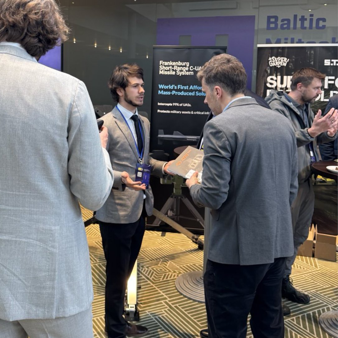 FrankenburgTech's tweet image. Great to be part of the #BalticMilTechSummit 2025 in Vilnius this week.

We showcased Frankenburg short-range C-UAS missile system and launching platform demonstrator. Thank you to everyone who stopped by and shared insights with our team.

#WinTech #DefenceMissiles…