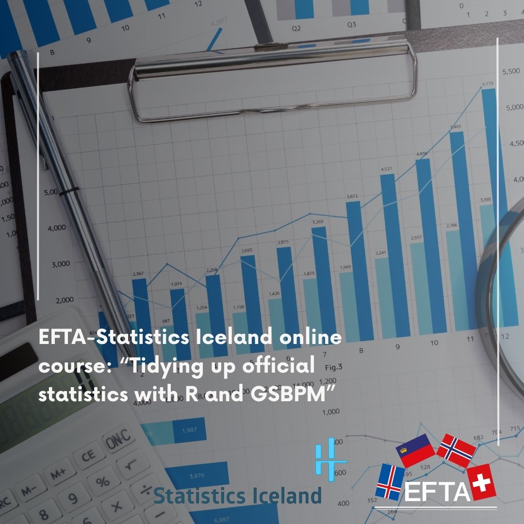 This week, EFTA and Statistics Iceland organised an online statistical training course on the implementation of R in analysing processes. The workshop was attended by Statisticians from five EFTA partner countries. Thank you to all participants!