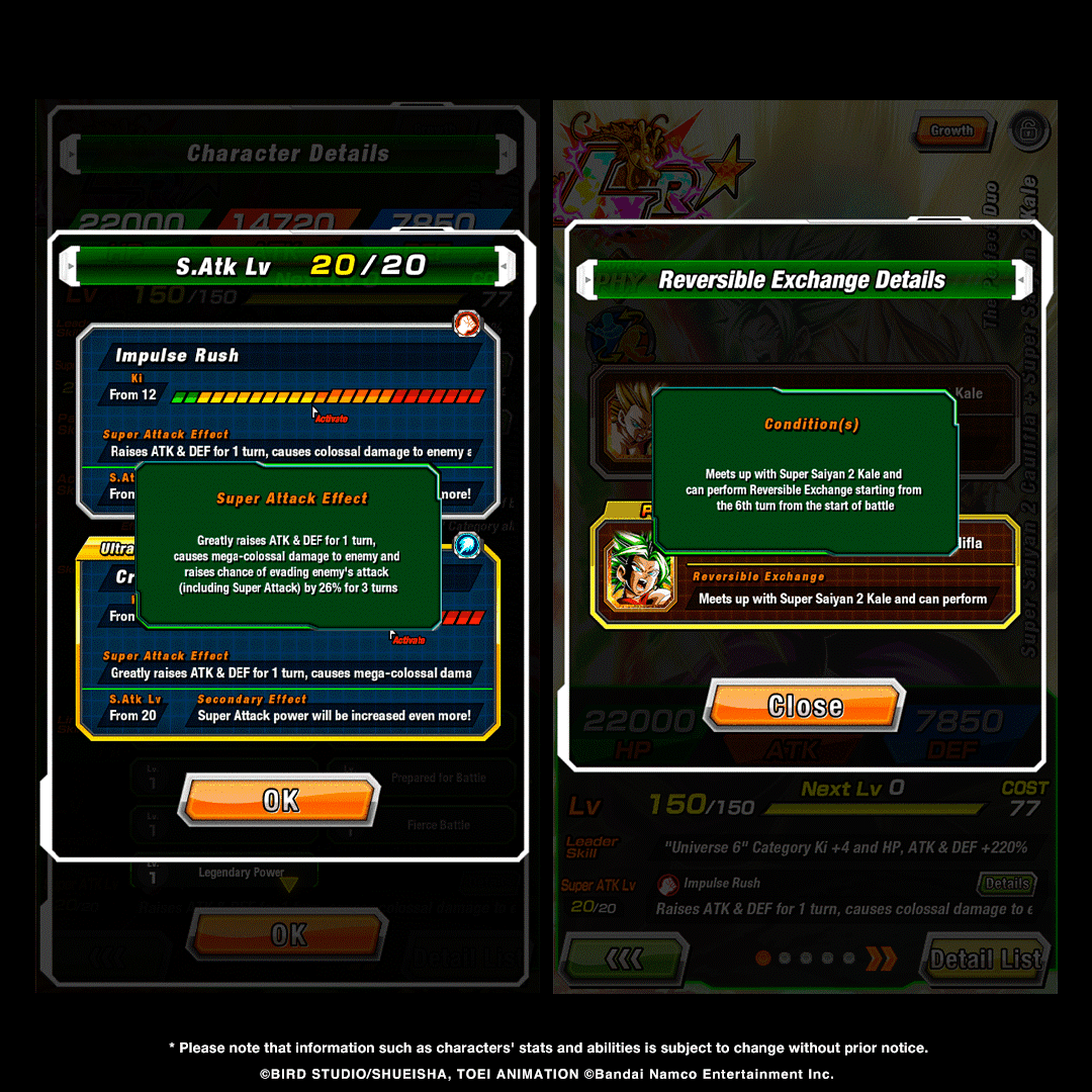 dokkan_global's tweet photo. First-hand information on LR [The Perfect Duo] Super Saiyan 2 Caulifla + Super Saiyan 2 Kale's stats! (2/3) https://t.co/2Su8BNpwQG
