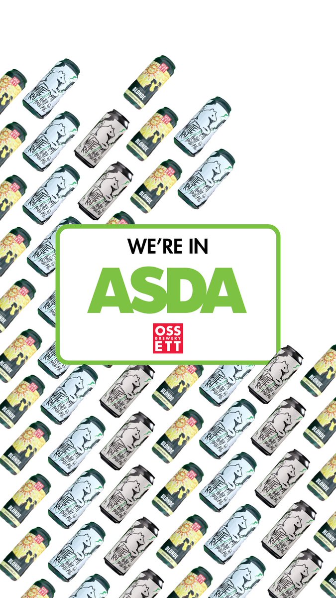 Ossett Brewery (@ossettbrewery) on Twitter photo OSSETT 🤝 ASDA
We're chuffed to announce our brand new canned range of White Rat, 4%, and Ossett Blonde, 3.9%, will be hitting ASDA shelves from the 10th of May 🛒
 
Find your local ASDA store here to grab yours: storelocator.asda.com OSSETT 🤝 ASDA
We're chuffed to announce our brand new canned range of White Rat, 4%, and Ossett Blonde, 3.9%, will be hitting ASDA shelves from the 10th of May 🛒
 
Find your local ASDA store here to grab yours: storelocator.asda.com