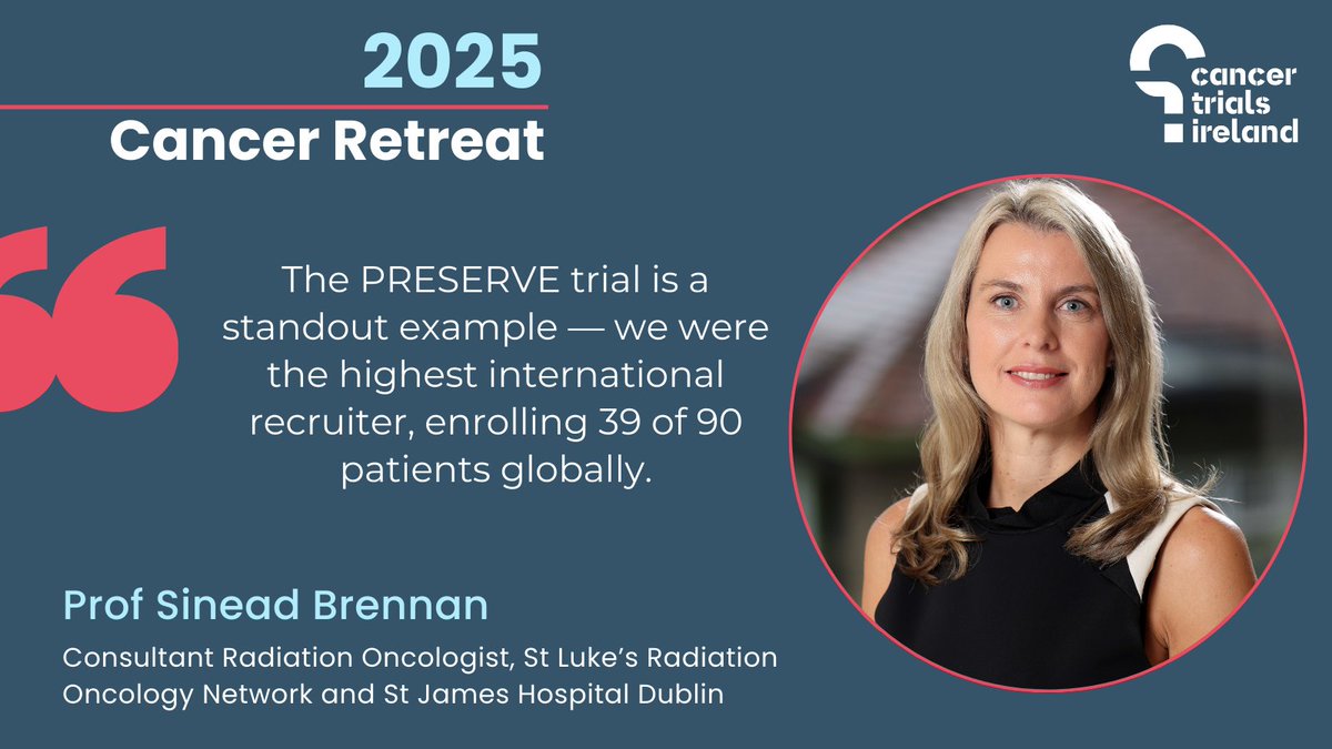CancerTrialsIreland 🌈 (@cancertrials_ie) on Twitter photo Prof Sinead Brennan <a href="/DrSineadBrennan/">Prof Sinead Brennan</a> highlights how strong PPI involvement in IRROG <a href="/IRROGTrials/">Irish Research Radiation Oncology Group</a>
has guided trial design and selection, leading to a threefold increase in patient accrual. 🧡
#CancerRetreat #PPICommunity #ClinicalTrials #CancerResearch #IRROG Prof Sinead Brennan <a href="/DrSineadBrennan/">Prof Sinead Brennan</a> highlights how strong PPI involvement in IRROG <a href="/IRROGTrials/">Irish Research Radiation Oncology Group</a>
has guided trial design and selection, leading to a threefold increase in patient accrual. 🧡
#CancerRetreat #PPICommunity #ClinicalTrials #CancerResearch #IRROG