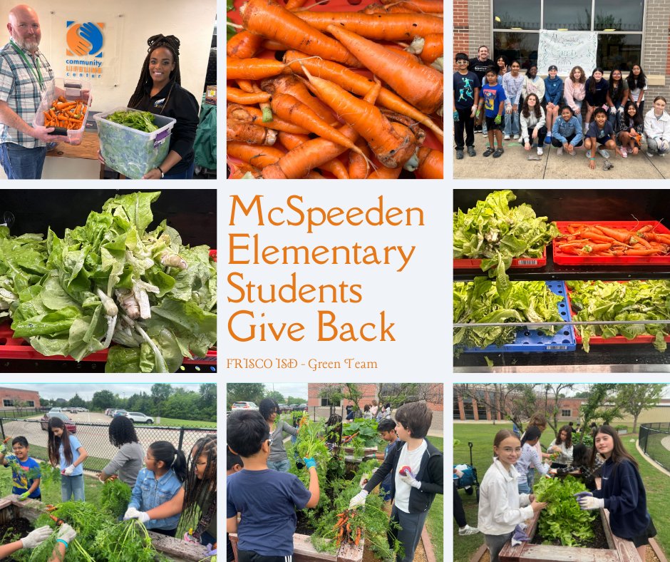 Comm_Lflne_Cntr's tweet photo. 🌱 Growing Kindness at McSpedden Elementary! 🥕🥬 This year, our passionate FRISCO ISD Green Team — a dedicated group of students leading the charge for a greener, kinder world — has been hard at work! https://t.co/N3GjYeIaGr