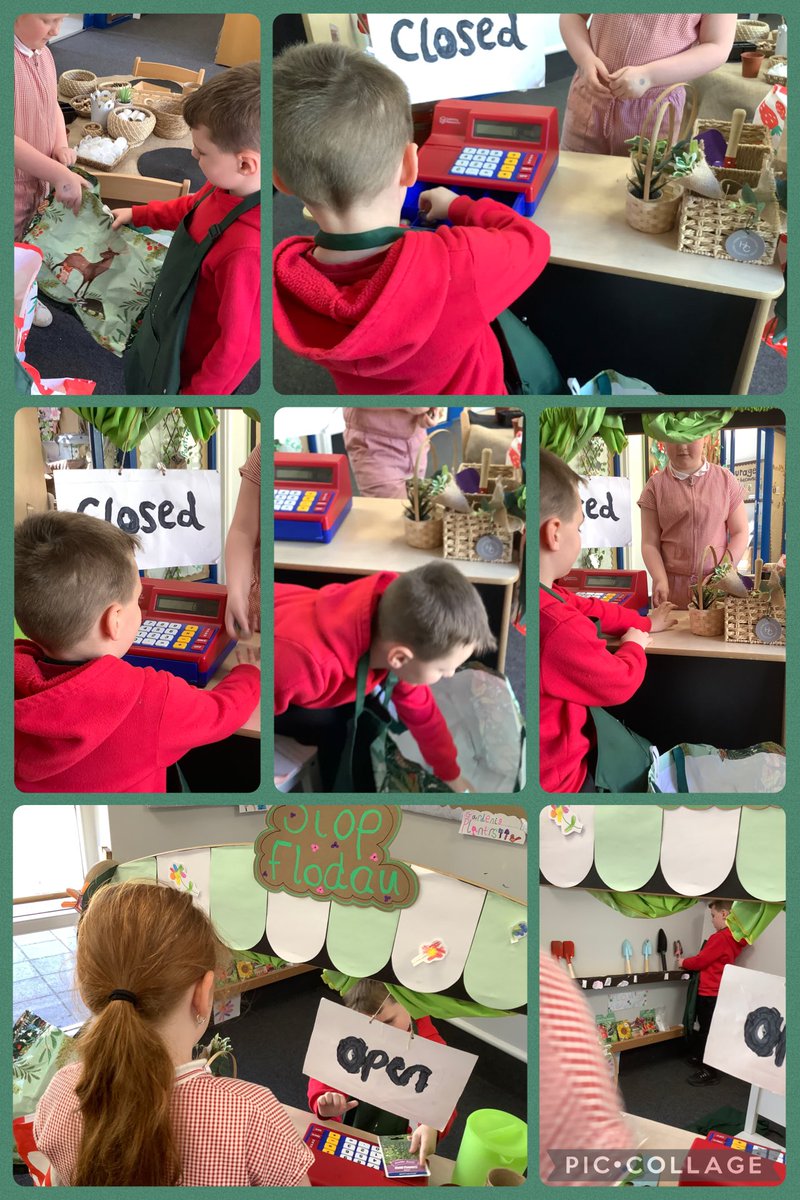 Our role play is off… a gardening shop for our topic ‘Yn Yr Ardd’ in dosbarth tri. Scanning items, packing for the customer, lots of lovely communication and using our imaginations going on <a href="/garntegprimary/">Garnteg Primary</a> <a href="/MissBones90/">Miss Bones</a> <a href="/Miss_Mitchell20/">Miss.Mitchell</a>
