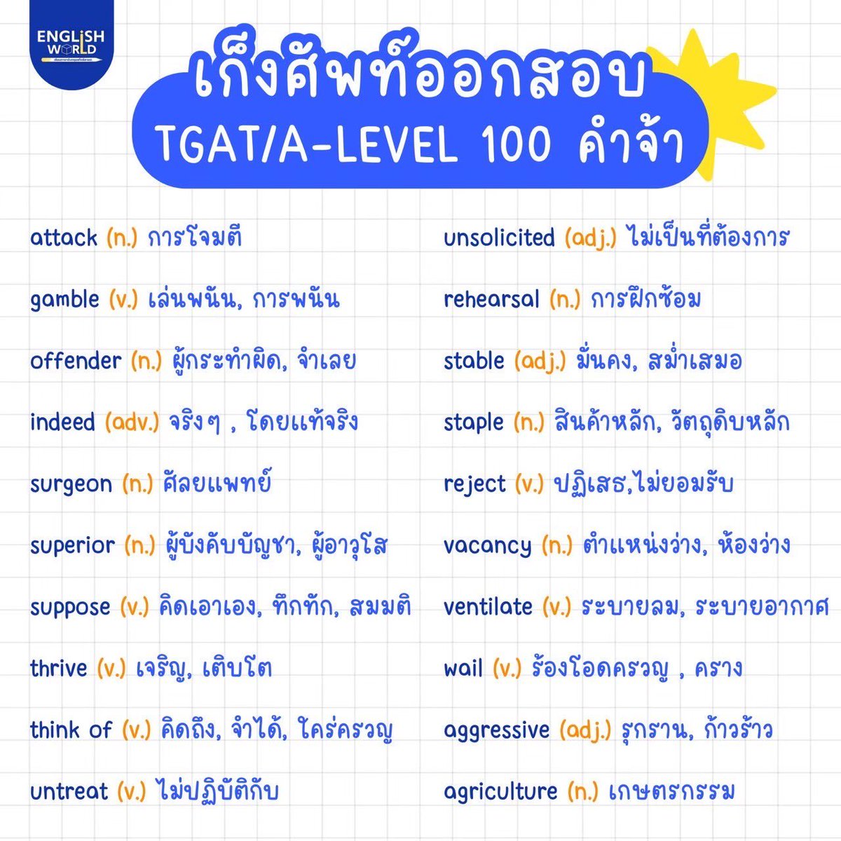 TonthanaponTK's tweet photo. ‼️ ศัพท์นี้ไม่รู้ = สอบไม่รอด!!
💅 พี่ต้นคัดมาแล้ว 100 คำ TGAT/A-LEVEL ที่ ออกชัวร์ตัวแม่ น้องคนไหนยังงง ยังหลงทาง ต้องรีบเซฟเลยจ้า 📚✨

แต่ถ้า‼️ อยากได้คะแนนเกิน 70+ ไม่ใช่แค่รู้ศัพท์นะลูก 
📈 ติวจริงแบบเน้นๆ กับพี่ต้นในคอร์ส TGAT & A-LEVEL ENG
✅ ครบทุกเทคนิค
✅ ข้อสอบจริงกว่า 1,000 ข้อ
✅ สด + วีดีโอ ดูวนได้ไม่อั้น
💸 พิเศษแค่ 1,999 บาทเท่านั้น!!
คอนเฟิร์ม! เด็กพี่ต้นสอบติดเพียบ 🎯 ใครอยากปัง รีบทักด่วน!

#พี่ต้นติวeng #TGAT #ALEVEL #TCAS69 #ศัพท์ออกสอบ #คอร์สติว