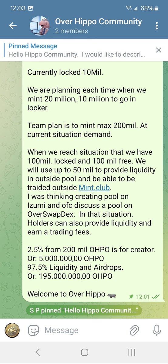 BlackHippoDev's tweet photo. Stay informed 🦛🦛🦛

 Join Over Hippo Telegram group
https://t.co/COPEs0Hn3W

@OverSwapDex 
@OVC111 
@BZogovic23 https://t.co/fOGyLxi149
