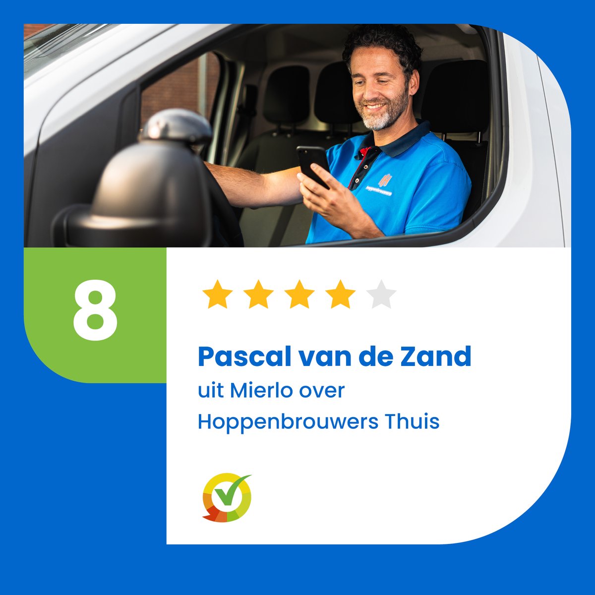 💭 "Duidelijke communicatie," schrijft Pascal van de Zand uit Mierlo nadat hij door ons een cv-ketel liet plaatsen. "Leuke club aan techneuten!" 💙

⭐⭐⭐⭐ Hij beoordeelt Hoppenbrouwers Thuis met een 8. #klantreview #cvketel
