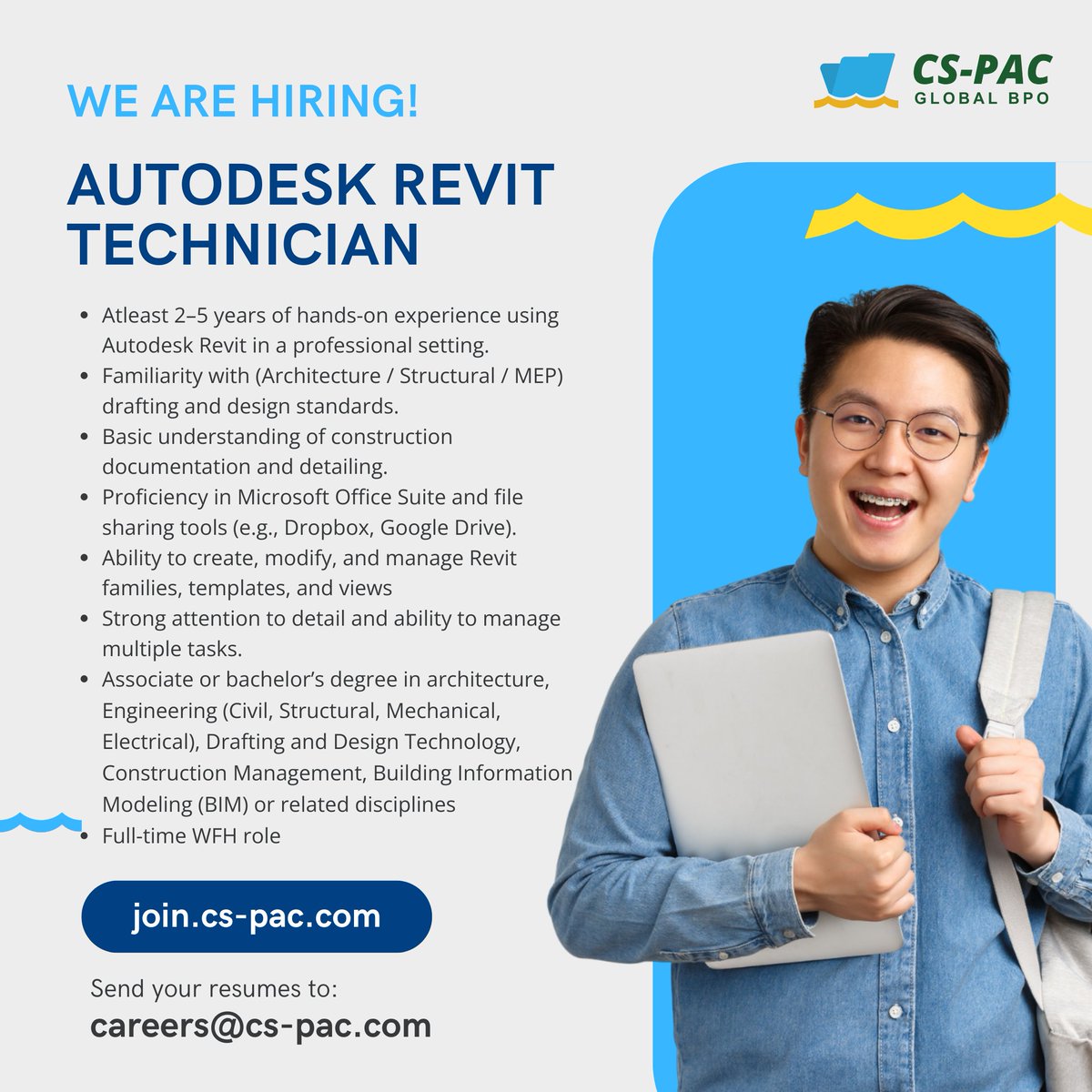 cspacglobal's tweet image. Join our team as a Revit Technician! If you have hands-on Revit experience &amp;amp; a background in architecture or engineering, apply now: forms.gle/zXqRbHaEJvjiJC…. Open to candidates in the Philippines. 

#CSPACGlobal #ArchitecturePH #Revit  #Hiring #AutodeskRevit #TechnicalDrafting