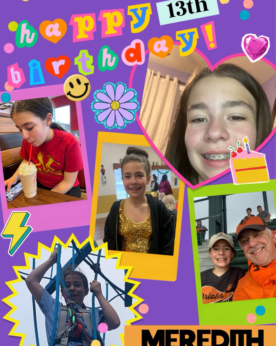 My daughter becomes a teenager today. So proud of her !!! HBD Meredith Jean