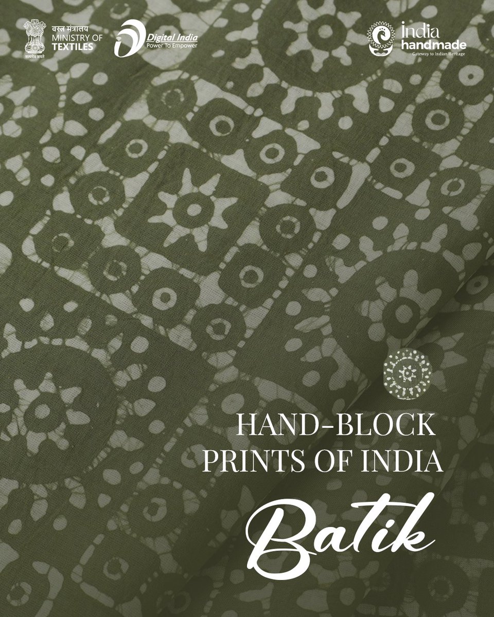 Indiahandmade_'s tweet image. Batik Print – A stunning blend of wax-resist dyeing and intricate artistry. Starting with de-starched white fabric, soaked and rinsed, then laid over sand for printing.

🛍️ Explore Batik print textiles now at Indiahandmade.com.

#gitag #batikprint #blockprints