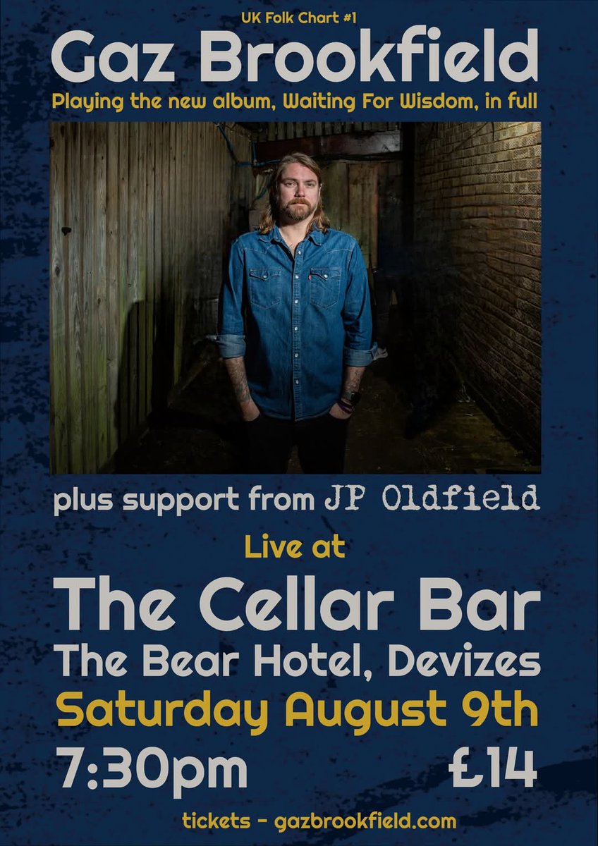 ALBUM LAUNCH PARTY!
SATURDAY AUGUST 9th, DEVIZES, THE CELLAR BAR.

A special, one off gig, where I will play the new album, Waiting For Wisdom, in full, (plus a load of old favourites after). Very limited t*ck*ts.