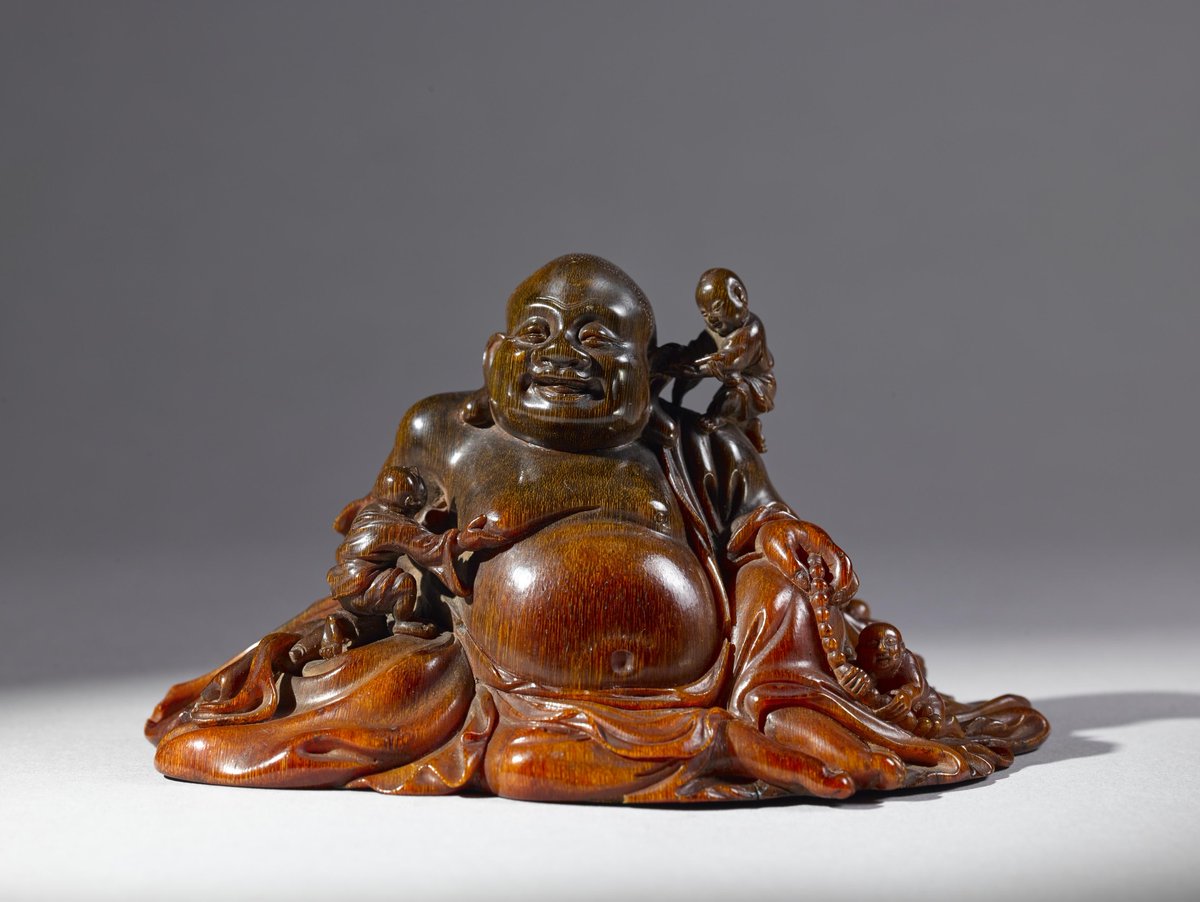 ShanghaiMuseum's tweet photo. This rhino horn carving vividly depicts Maitreya Buddha-also known as the 'Laughing Buddha'-with his iconic joyful smile while playing with 5 children. Maitreya Buddha is a beloved figure, as his eternal grin symbolizes contentment and harmony.
#MusEmoji
明 犀角雕五子戏弥勒 https://t.co/egzZZcOoD8