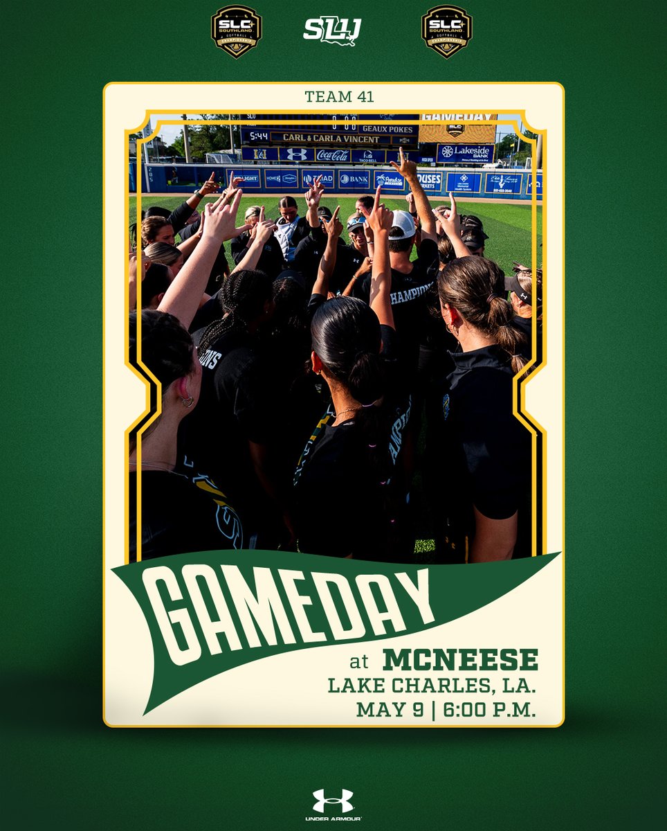 Southeastern Softball (@lionupsoftball) on Twitter photo 🥎Game 61 (<a href="/SouthlandSports/">Southland Conference</a> Championship Series Game 2) | <a href="/LionUpSoftball/">Southeastern Softball</a> (46-14) at McNeese (41-18)
📍Lake Charles, La. | Cowgirl Diamond
⏰6 p.m.
📺ESPN+ | espn.com/espnplus/playe…
📊stats.statbroadcast.com/broadcast/?id=…
🦁#LionUp 🥎Game 61 (<a href="/SouthlandSports/">Southland Conference</a> Championship Series Game 2) | <a href="/LionUpSoftball/">Southeastern Softball</a> (46-14) at McNeese (41-18)
📍Lake Charles, La. | Cowgirl Diamond
⏰6 p.m.
📺ESPN+ | espn.com/espnplus/playe…
📊stats.statbroadcast.com/broadcast/?id=…
🦁#LionUp