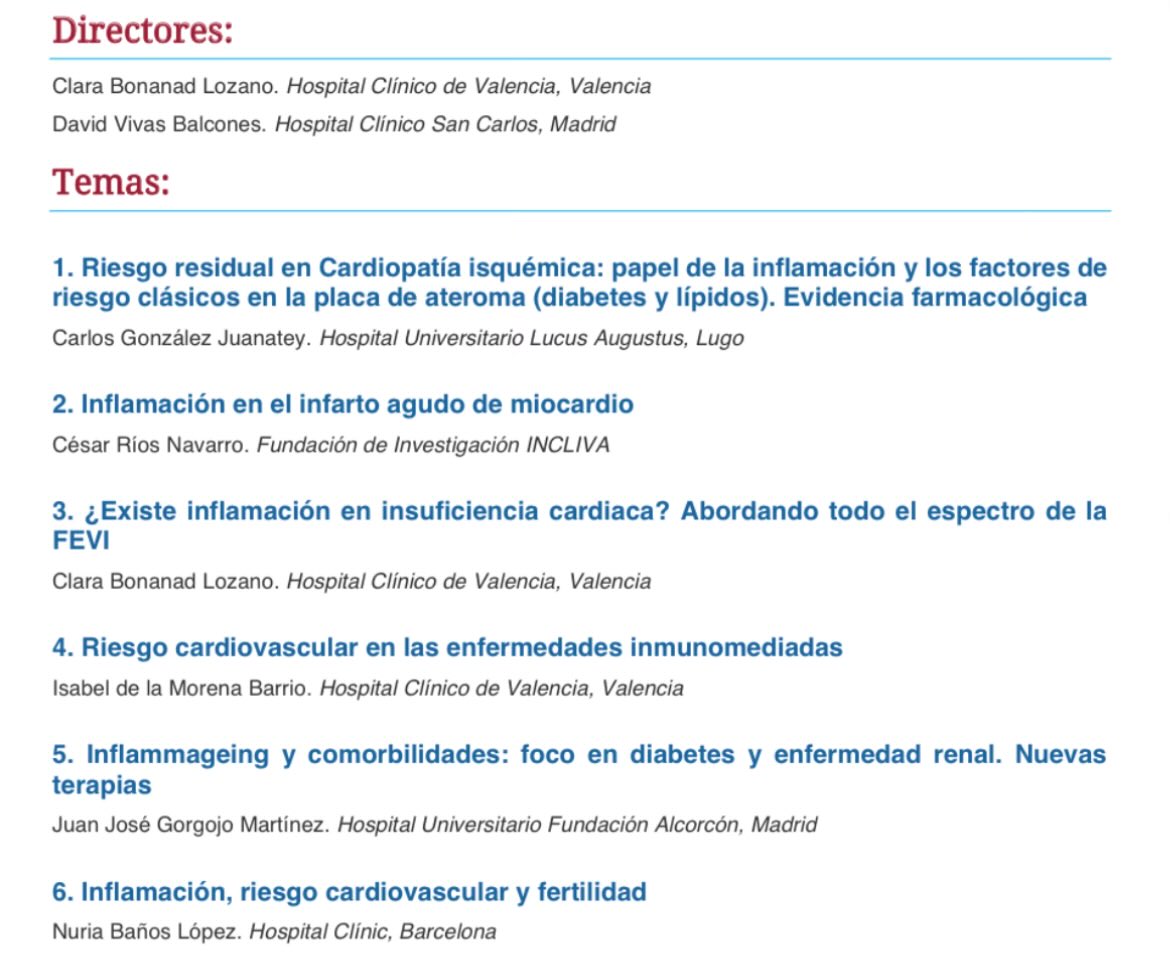 Asociación Cardiología Clínica SEC (@clinica_sec) on Twitter photo Abierto el curso online “Inflamación y enfermedad cardiovascular” de <a href="/clinica_sec/">Asociación Cardiología Clínica SEC</a> ‼️
🗓️Del 8 de mayo al 8 de julio 2025.
🔸Abordaje del riesgo residual
🔸 Inflamación en IAM, IC, DM, ERC y➕
Acreditado por la <a href="/secardiologia/">Soc Esp Cardiología</a>
📝Inscríbete en Campus SEC👇
campus.secardiologia.es/es/compound-co… Abierto el curso online “Inflamación y enfermedad cardiovascular” de <a href="/clinica_sec/">Asociación Cardiología Clínica SEC</a> ‼️
🗓️Del 8 de mayo al 8 de julio 2025.
🔸Abordaje del riesgo residual
🔸 Inflamación en IAM, IC, DM, ERC y➕
Acreditado por la <a href="/secardiologia/">Soc Esp Cardiología</a>
📝Inscríbete en Campus SEC👇
campus.secardiologia.es/es/compound-co…
