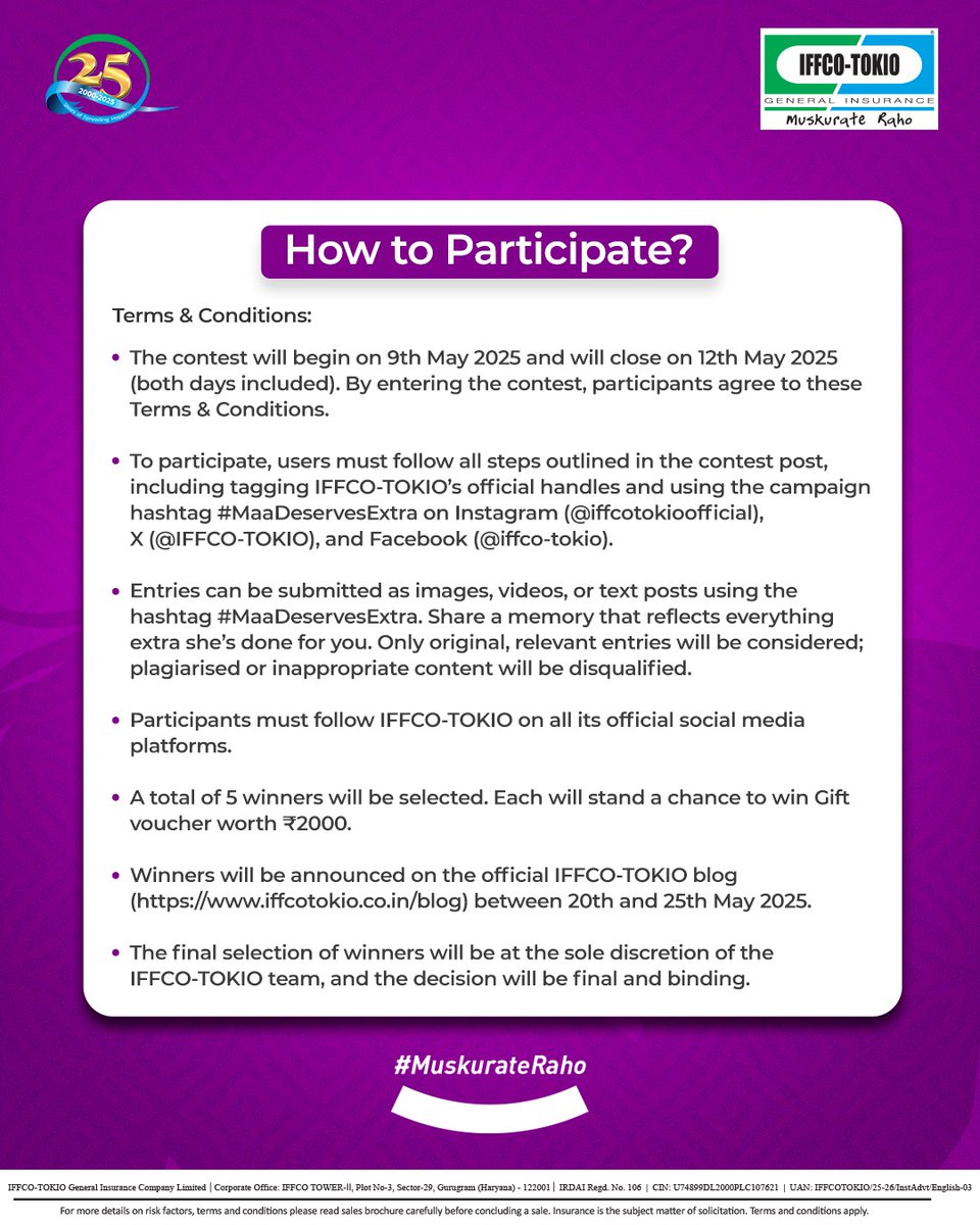 There’s one who always gives a little extra.
Tell us—what’s your extra memory with Maa?
Participate in our #MaaDeservesExtra #MothersDayContest and stand a chance to win exciting prizes.

Submit your entries between Friday, 9th May and Monday, 12th May.

Read the full terms and