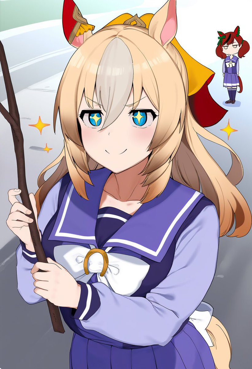 levan_aiart's tweet photo. チームわらびもちの日常 

🗡️「我が君！見てください！伝説の剣です！」
🥉「いやぁ、それただの...」

ウマ娘AI デュランダル、ナイスネイチャ

#AIart 
#ウマ娘 
#ウマ娘プリティダービー 
#デュランダル 
#ナイスネイチャ https://t.co/DgJ0iGE5Xd