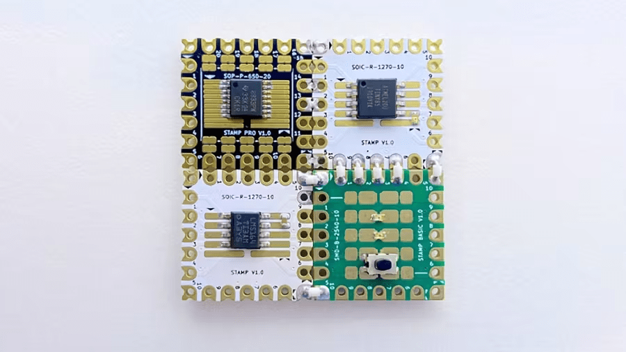 dfrobotcn's tweet image. Tired of messy breadboards and jumper wire tangles? Meet Stamp, the modular PCB system that transforms prototyping with tiny SMD parts into a clean, intuitive, toy-brick-style build! 
🤖For more details: kickstarter.com/projects/sciot…
#electronics #prototyping #SMD