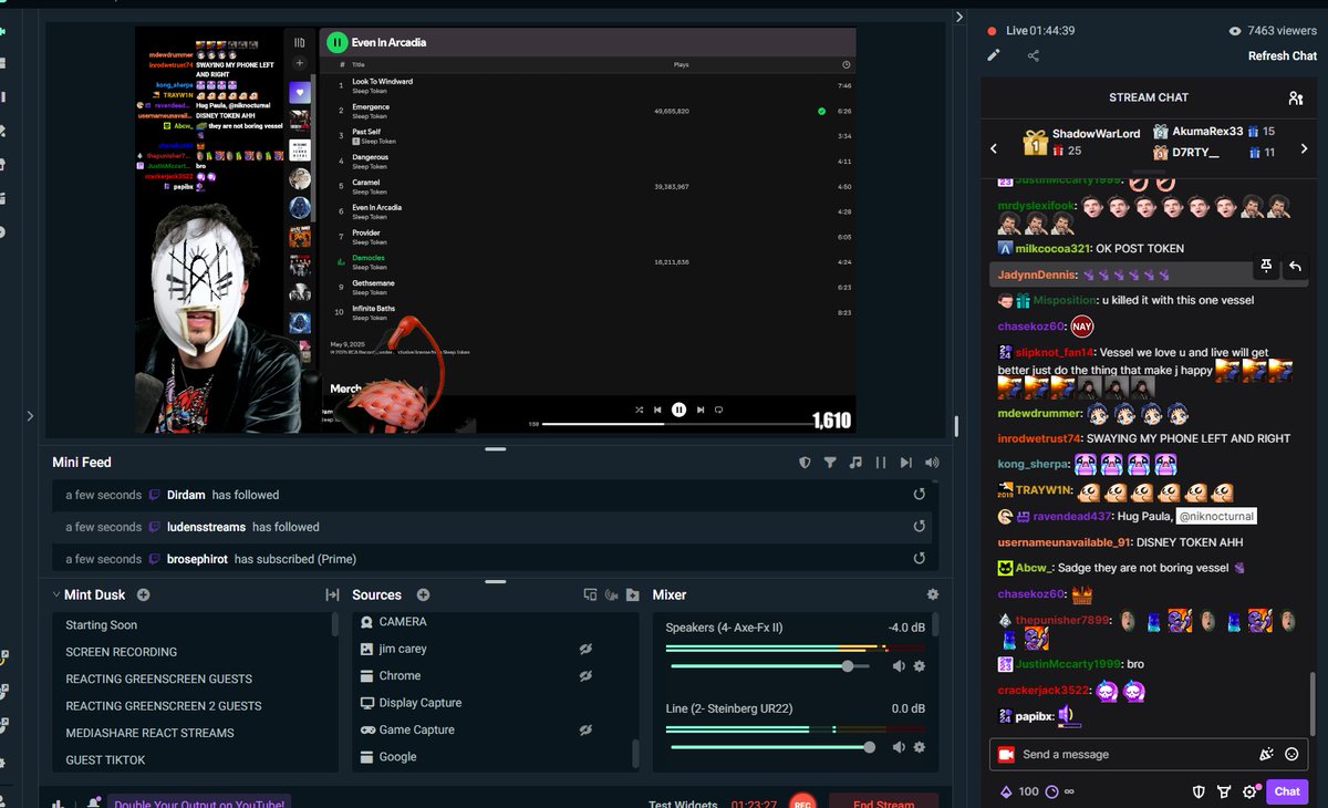 7500 doing fun metal things together with SLEEP TOKEN! Thank you all for an insane night &lt;3