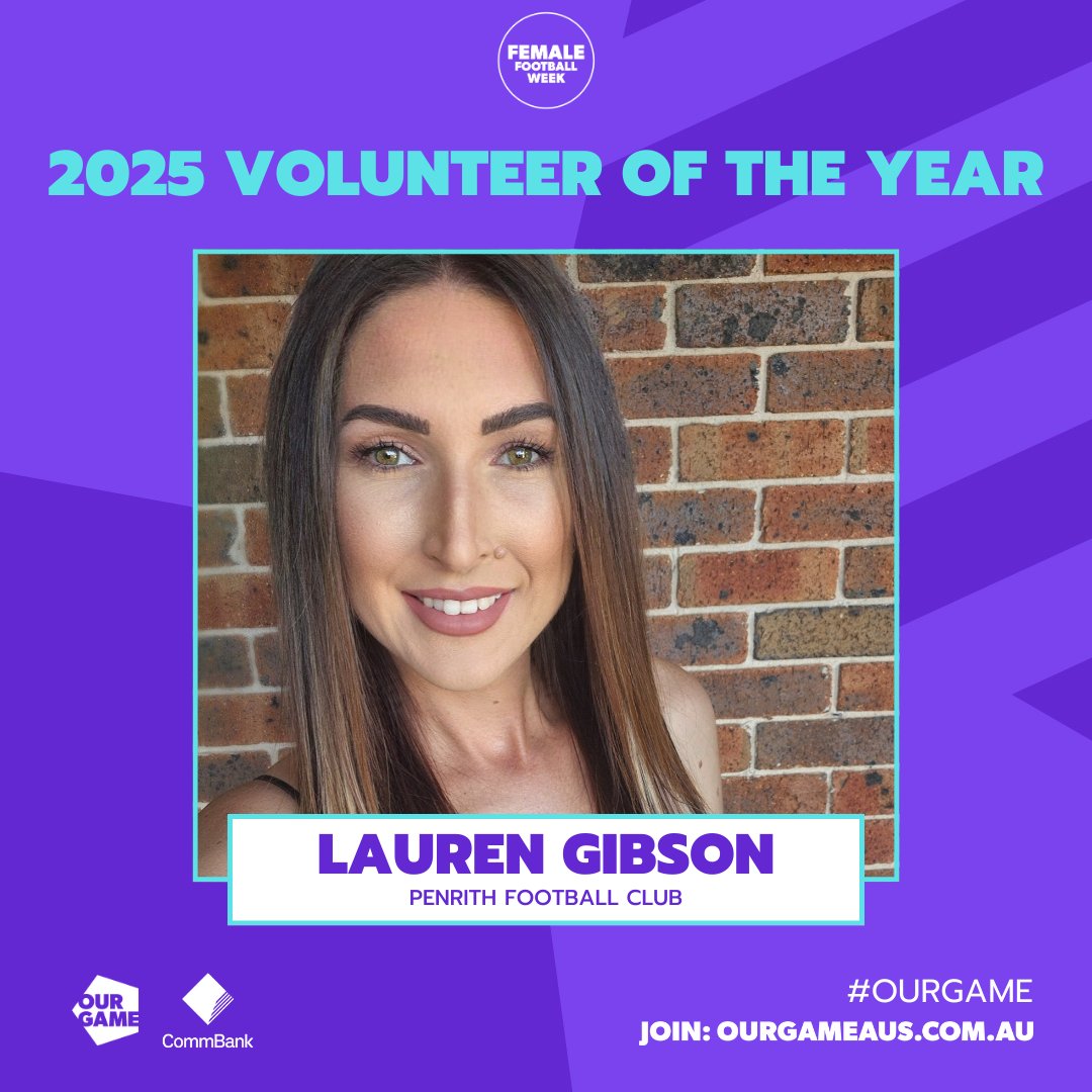 🏆 Volunteer of the Year - Lauren Gibson 🏆

Lauren isn’t just the President of Penrith FC — she’s the heartbeat of football in the Nepean District. Her unwavering passion and incredible resilience have transformed the entire football community around her.

#FemaleFootballWeek