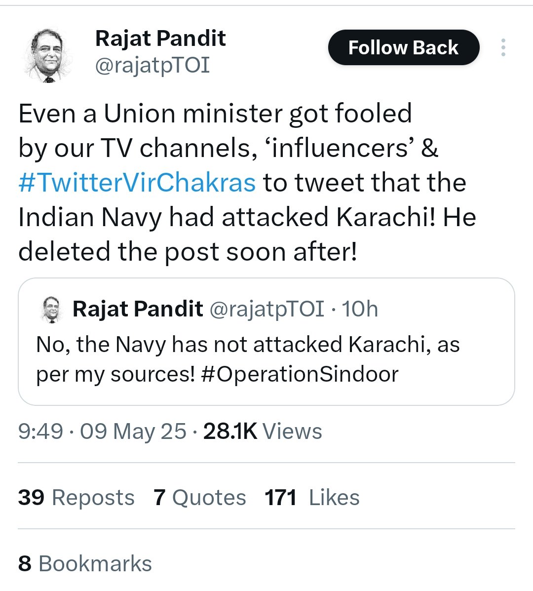 Even the Union Minister fell for fake news by News Channels and News Anchors.