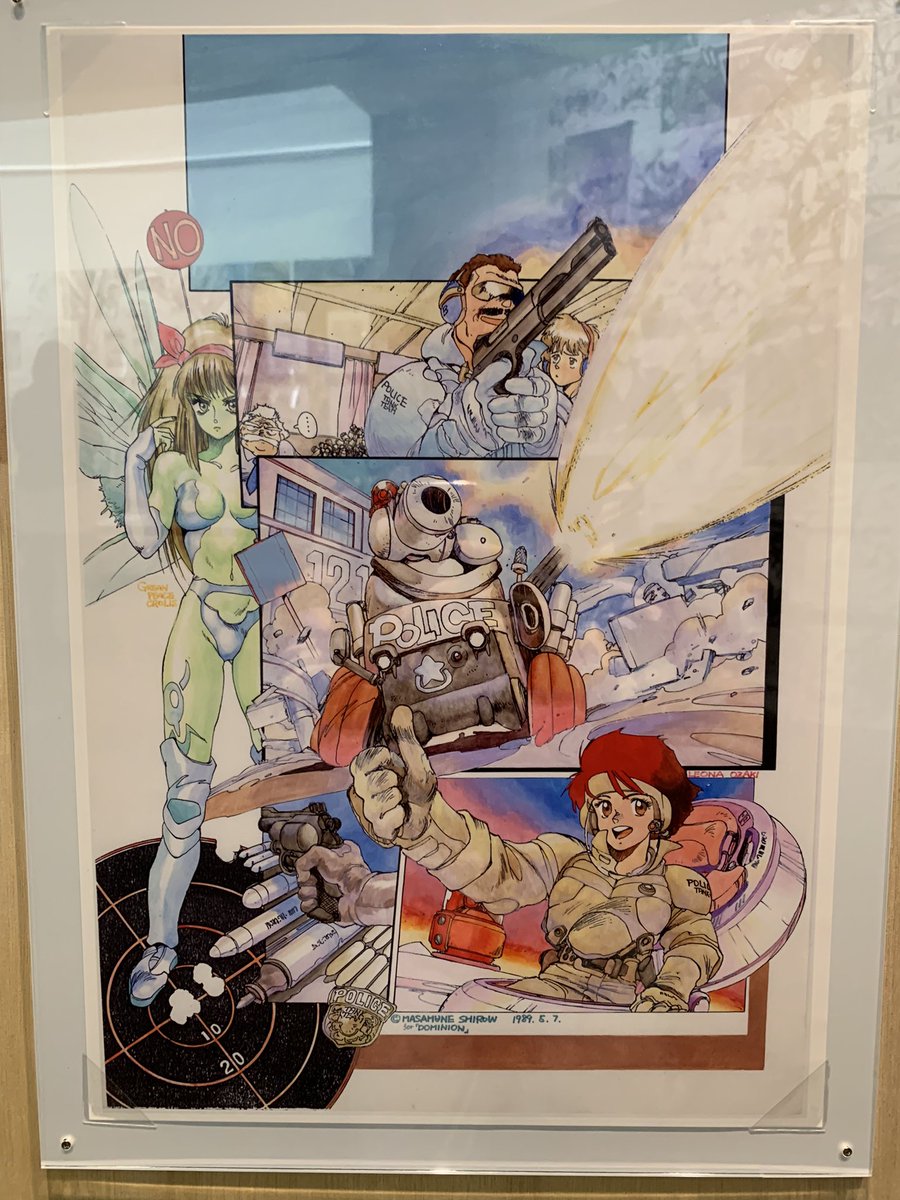 Literally took like a thousand pictures inside the Shirow Masamune / Ghost In The Shell genga art exhibition, not even joking. Grateful to the organizers for allowing pictures of his original work. 🥲