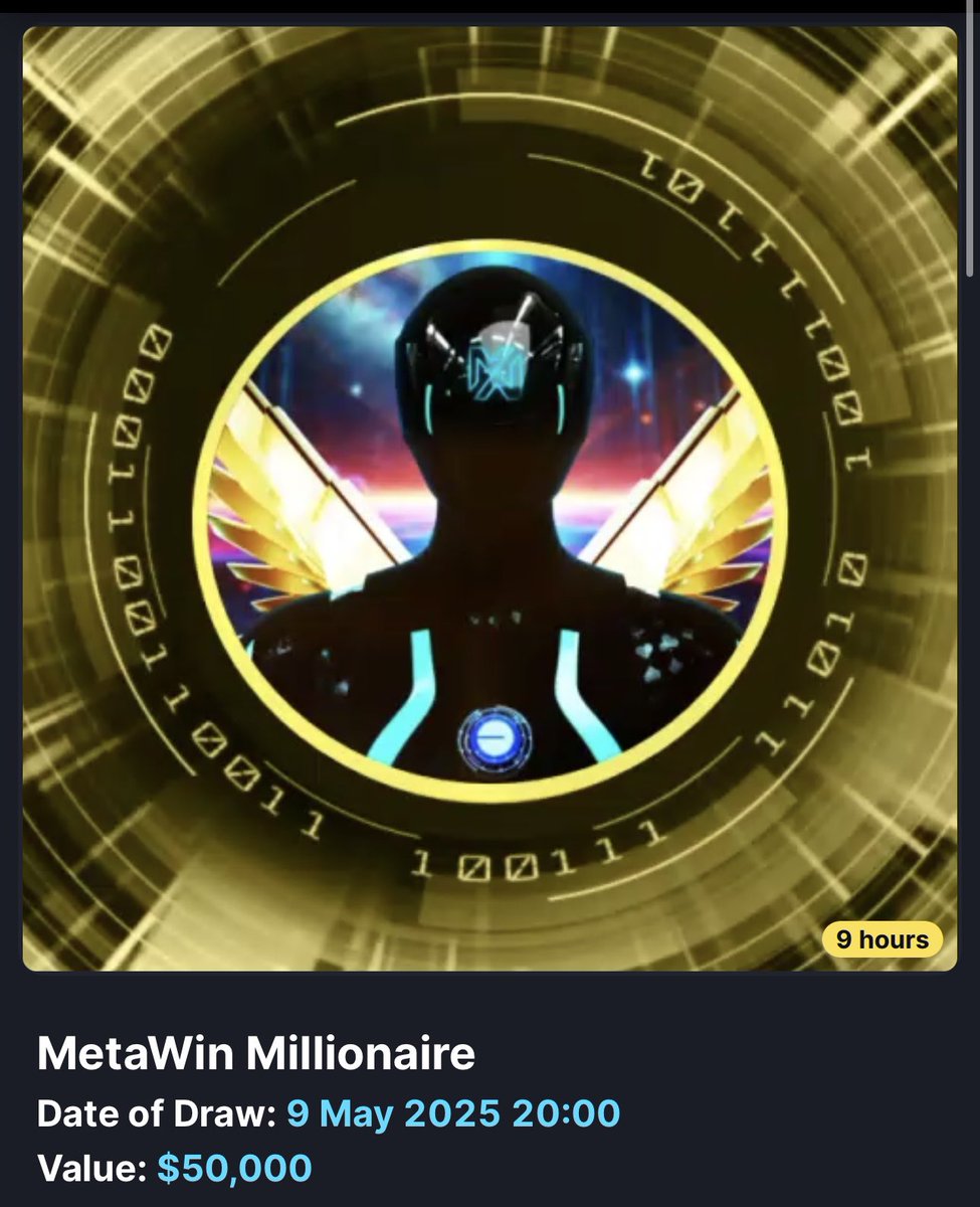 METAWIN MILLIONAIRE pays out $50,000 today! 

Free to enter for all NFT holders ! 

Grab yourself a MetaWinners NFT now !