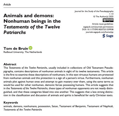 Proofs day! Coming soon in open access at the Journal for the Study of the Pseudepigrapha.