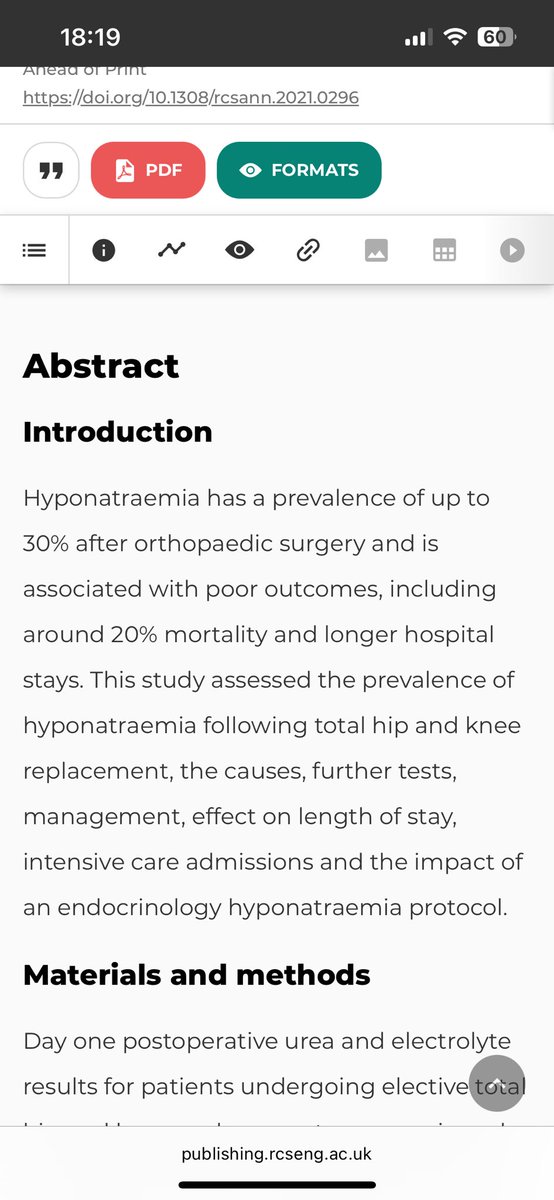 I appreciate that authors want the topic of their papers to sound important but can we please avoid hyperbole. The logical conclusion from this abstract is that up to 6% of orthopaedic surgery patients are dying from hyponatremia. Fortunately this is not the case.