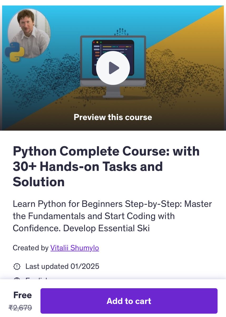 techyoutbe's tweet image. Python Course - 30+ Hands on Tasks &amp;amp; Solutions