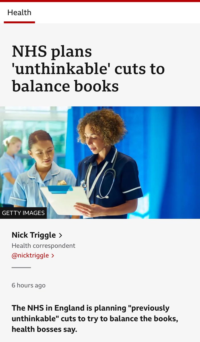 The NHS is already on life support; now even more cuts are coming, including to frontline doctors and nurses.

Morale is at rock bottom. Staff are burned out, underpaid, and walking away from a system that keeps asking for more while giving less.

Austerity in all but name.