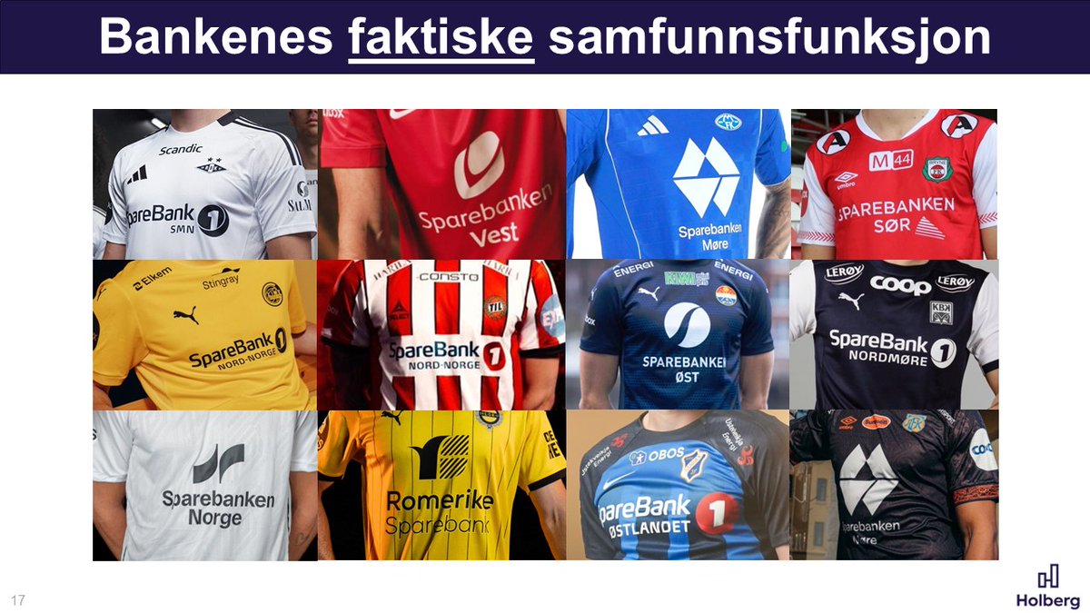 I anledning FotballtrøyeFredag, så er det viktig å minne på hva bankenes faktiske samfunnsfunksjon er.
