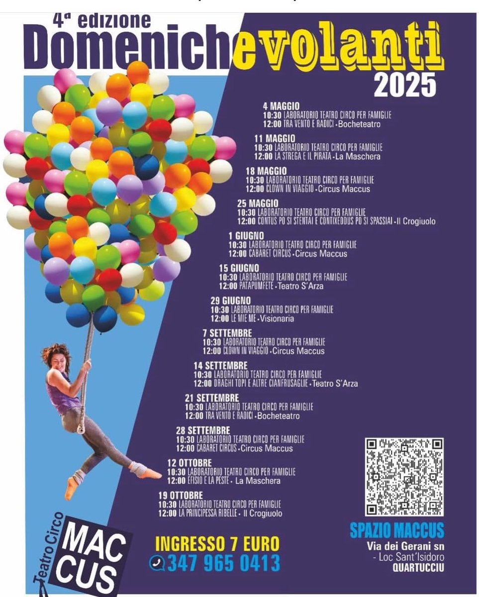 Domenica 25 maggio 2025 lo #spettacolo “Contus po si spassiai e contixeddus po si stentai” nel cartellone del festival Domeniche Volanti a #Quartucciu
linguaggio-macchina.blogspot.com/2025/05/domeni…
#teatro #sardo
