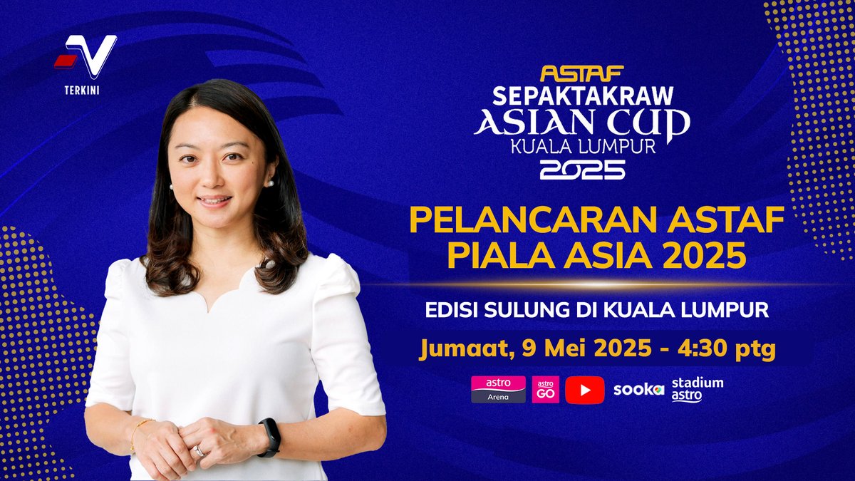 ASTROARENA's tweet photo. Hola Guys!!!😍
Jangan lupa pelancaran Kejohanan Sepak Takraw Piala Asia ASTAF secara 'LIVE' yang akan kami bawakan jam 4.30 petang Jumaat di 801HD!🔥💪🏼
Juga di Channel YouTube Astro Arena..See U Guys!!🕊️👍🏼
#NadiArena
#ASTAF
#PialaAsia https://t.co/4HGNbcOQax