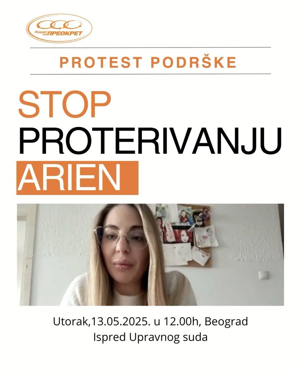 Arijen je majka trogodišnje devojčice, Darkova supruga i doktorka. Za sebe kaže da je Beograđanka. Nikada nije bila osuđivana. "Kriva je" što je Hrvatica i što je podržala studente. Upravni sud i Milica Zlatar, predsedavajuća sudskog veća odbili su odlaganje njenog proterivanja