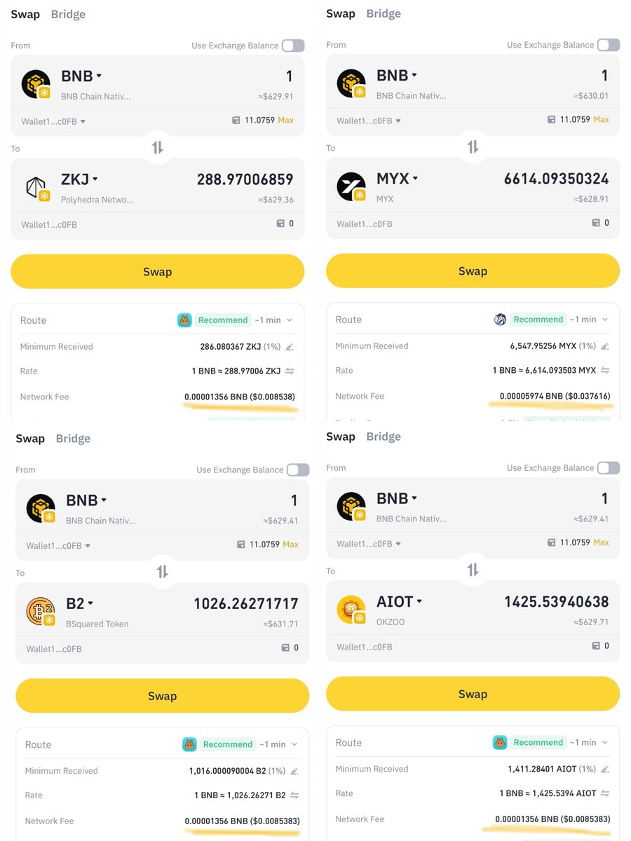 BNB Chain (@bnbchain) on Twitter photo Binance Wallet has just reduced BSC network fees by 10x ✨
Enjoy lower gas fee when trading BSC Alpha tokens on <a href="/BinanceWallet/">Binance Wallet</a> .
⚠️Pro Tip: Purchasing BSC Alpha tokens count as double toward your Alpha trading volume. Binance Wallet has just reduced BSC network fees by 10x ✨
Enjoy lower gas fee when trading BSC Alpha tokens on <a href="/BinanceWallet/">Binance Wallet</a> .
⚠️Pro Tip: Purchasing BSC Alpha tokens count as double toward your Alpha trading volume.