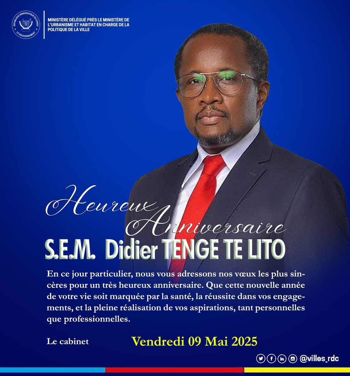 Bienvenu Lukokisa (@bienvenulukoki2) on Twitter photo Joyeux anniversaire #Excellence <a href="/Didiertenge1/">Didier Tenge Litho</a> , nouvelle bougie, nouvelle ambition que la gloire soit rendu à Dieu pour ce jour <a href="/Villes_rdc/">Politique de la Ville RDC</a> <a href="/SuminwaJudith/">Judith SUMINWA TULUKA</a> <a href="/Presidence_RDC/">Présidence RDC 🇨🇩</a> <a href="/GaborienM/">Gaborian Mboma kumeza</a> <a href="/GradignanK18079/">kambu Mbula Gradi 🇨🇩</a> <a href="/OfficialSonge/">Patrick Songe Official</a> Joyeux anniversaire #Excellence <a href="/Didiertenge1/">Didier Tenge Litho</a> , nouvelle bougie, nouvelle ambition que la gloire soit rendu à Dieu pour ce jour <a href="/Villes_rdc/">Politique de la Ville RDC</a> <a href="/SuminwaJudith/">Judith SUMINWA TULUKA</a> <a href="/Presidence_RDC/">Présidence RDC 🇨🇩</a> <a href="/GaborienM/">Gaborian Mboma kumeza</a> <a href="/GradignanK18079/">kambu Mbula Gradi 🇨🇩</a> <a href="/OfficialSonge/">Patrick Songe Official</a>
